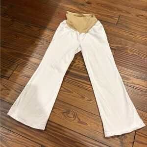 Maternity white flare pants